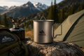 Titanium Camping Cup with Lid — 450ml